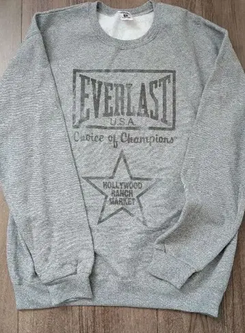 EVERLAST 할리우드 런치마켓 콜라보 그레이 맨투맨