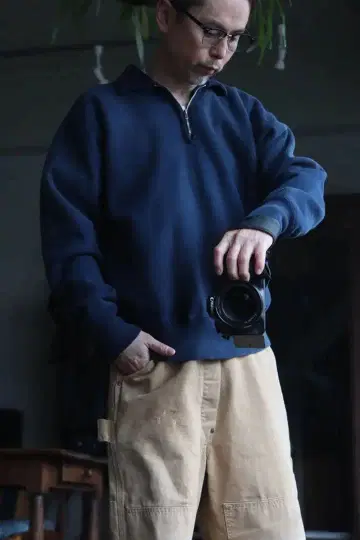 A.PRESSE Vintage Half Zip Sweatshirt