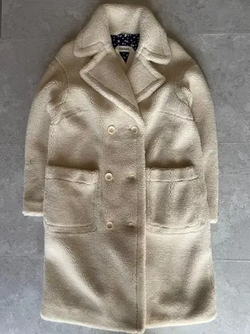 Spoom 보아 코트 페어리 그런지 롱 기장 아이보리