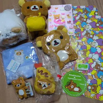리락쿠마 봉제 인형 파우치 타월 엽서 스티커 묶음 판매