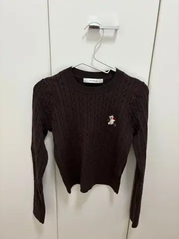 리랜드트루 Rirandture cat 자수 니트 풀오버 브라운