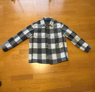 UNIQLO 오버 블록 체크 셔츠 자켓