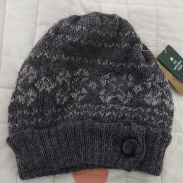 알파카 100% 그레이 니트 모자