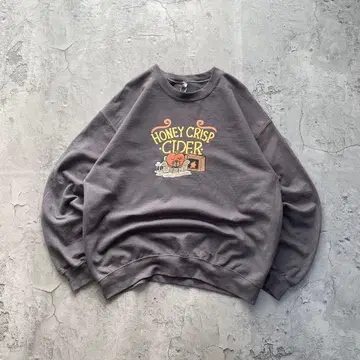 길단 USA 구제 의류 사과 프린트 맨투맨 트레이닝복 L 사이즈