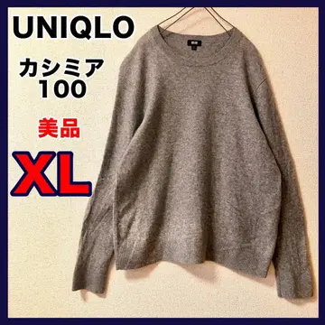 새상품급 유니클로 캐시미어 100% 크루넥 스웨터 그레이 XL 빅 사이즈