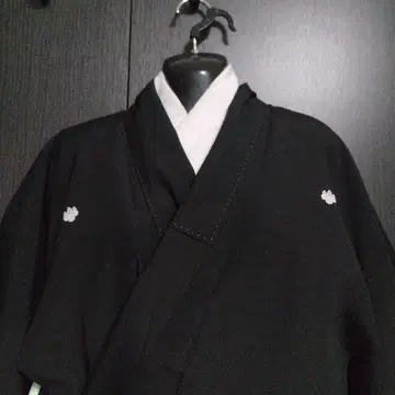 블랙 전통 예복 기모노 봉황