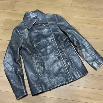 GAP 가죽 자켓 S 양가죽 더블 버튼 블랙