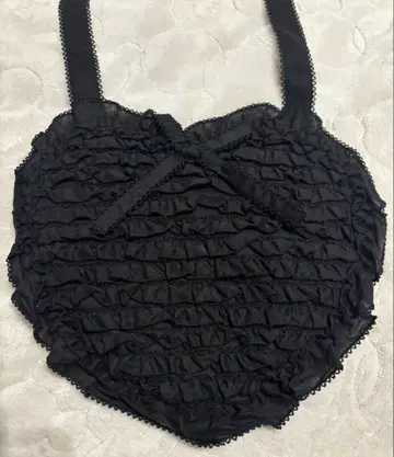 핑크하우스 론프릴 하트 미니백 블랙