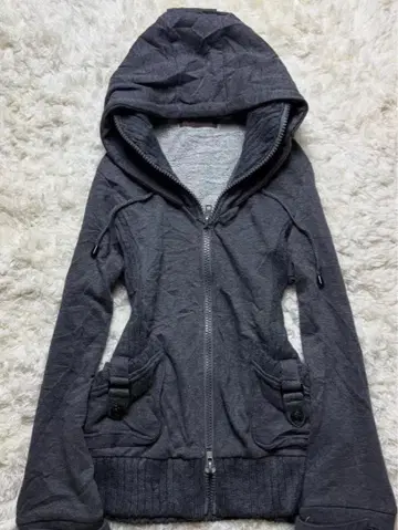 그레이 후드 부착 후드티 y2k