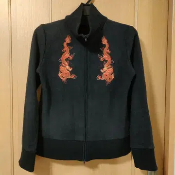 비비안 탐 플리스 자켓 점퍼 블랙 드래곤 자수