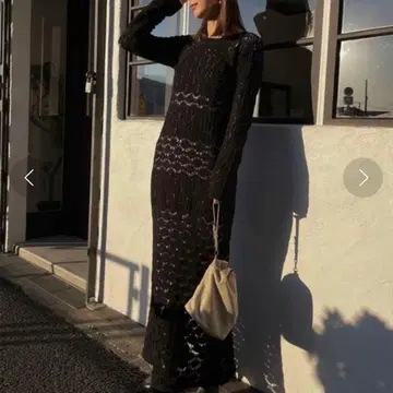 아메리빈티지 CROCHET RAGLAN LONG DRESS