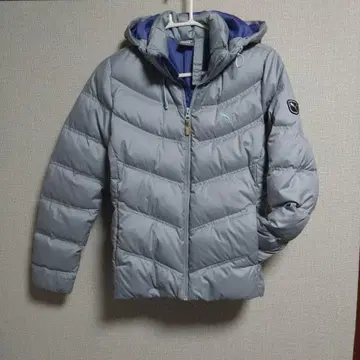 Puma 후드 부착 다운 자켓 그레이 이 볼륨 최고급 다운