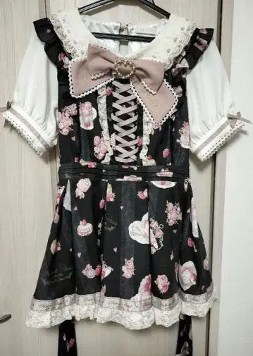 리즈리사 salon de fraise 패턴 셋업 블랙