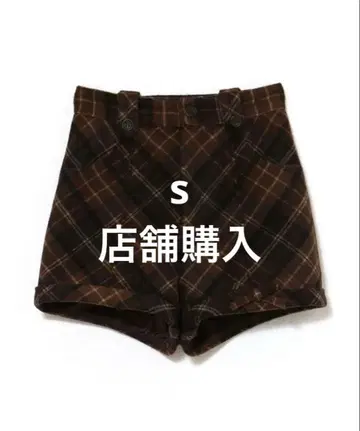 andmary Ribbon check mini pants S