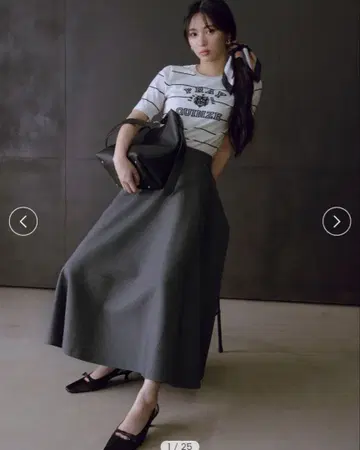 프레이 아이디 전개 서큘러 롱 스커트