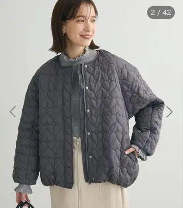 [ 새상품 ] 그린 파크 swing by 하트 퀼트 코쿤 블루종