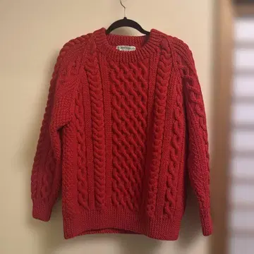 INVERALLAN 케이블 니트 스웨터 레드