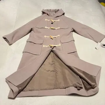 새상품 언리쉬 롱 더플 코트 그레이지 M