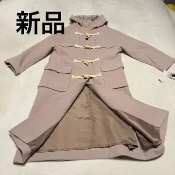 새상품 언리쉬 롱 더플 코트 그레이지 M