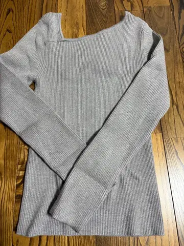 Louere 그레이 리브 긴팔 니트 L