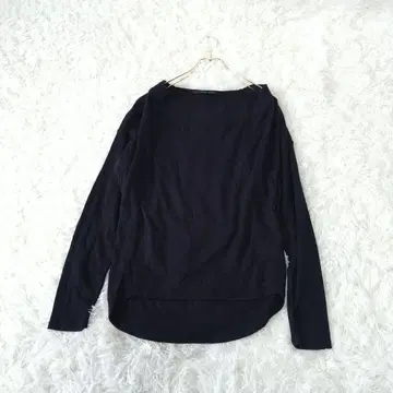 YECCA VECCA 얇은 소재 긴팔 니트 M 루즈넥 네이비