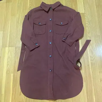 여성용 롱 코트 테라코타 오렌지