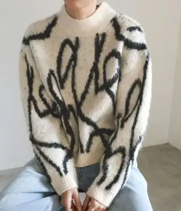 [ 새상품급 ] select moca 뉴앙스 라인 숏 니트