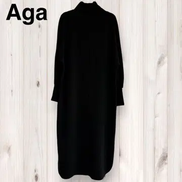 Aga 야마다야 새상품 터틀 니트 원피스 블랙 17,000엔