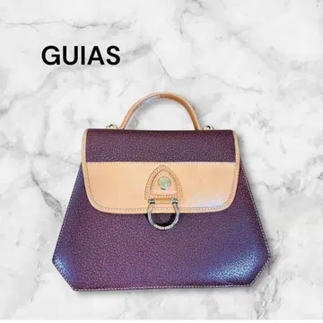새상품급 GUIA'S  이탈리아제 가죽 핸드백 브라운 골드