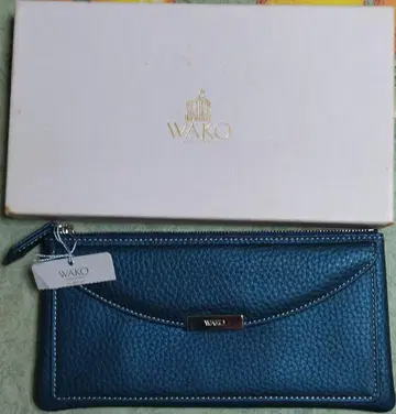 WAKO 파랑 가죽 장지갑 박스 포함