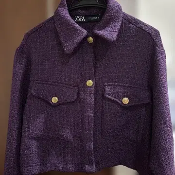ZARA 퍼플 트위드 자켓