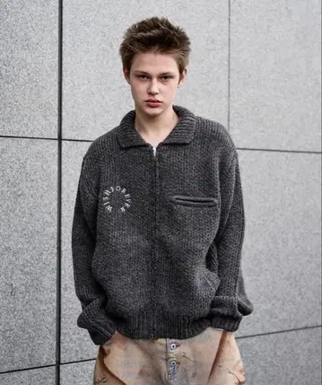 WISH FOR EVER 디트로이트 울 블렌드 니트 자켓