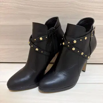 [ DIANA ] 천연 가죽 하이힐 부티 23.5cm 블랙