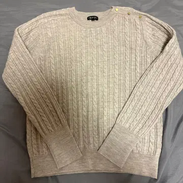 INDIVI 니트 케이블 짜임 니트 라이트 베이지