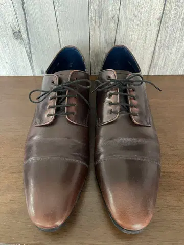 브라운 가죽 드레스 신발 레이스업