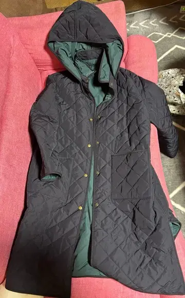 롱 코트 후드 부착