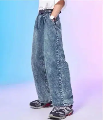 [ ADRER ] 빈티지 메이크 와이드 테이퍼드 데님