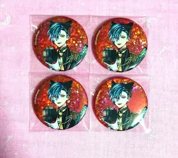 악마 집사와 검은 고양이 아쿠네코 난자타운 홀로그램 캔뱃지 하우레스 세트