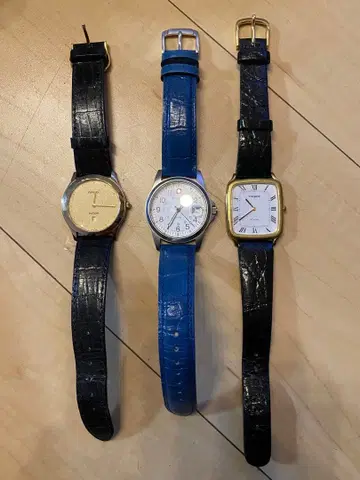 라도 티쏘 스위스 밀리터리 쿼츠 시계 3개 세트 배터리 방전