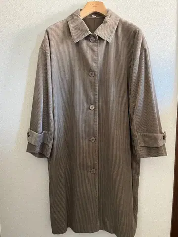 코듀로이 버튼 롱 코트