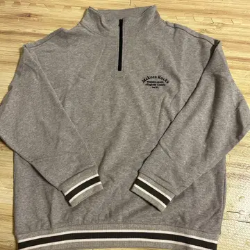 그레이 하프 지퍼 맨투맨