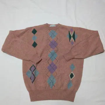 울 니트 스웨터 아가일 M 사이즈