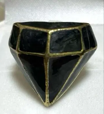 블랙 다이아몬드 다이아 형 골드 반지 마블