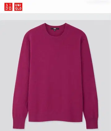 UNIQLO 유니클로 캐시미어 크루넥 스웨터 니트 긴팔 M 핑크