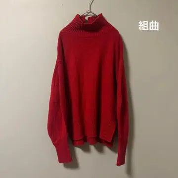 쿠미쿄쿠 울 캐시미어 믹스 하이넥 니트