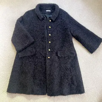 IENA 블랙 모헤어 코트