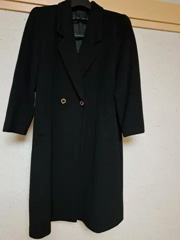 블랙 캐시미어 롱 코트