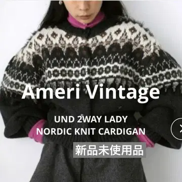 Ameri UND 2WAY LADY NORDIC KNIT CARDIGAN