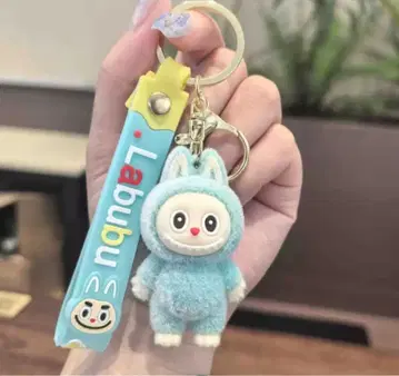 러브부 후와후와 봉제 인형 키링 스카이블루