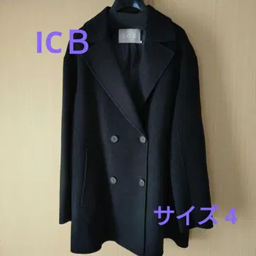 온워드 아이씨비 울 리버 피 코트 사이즈 4 블랙